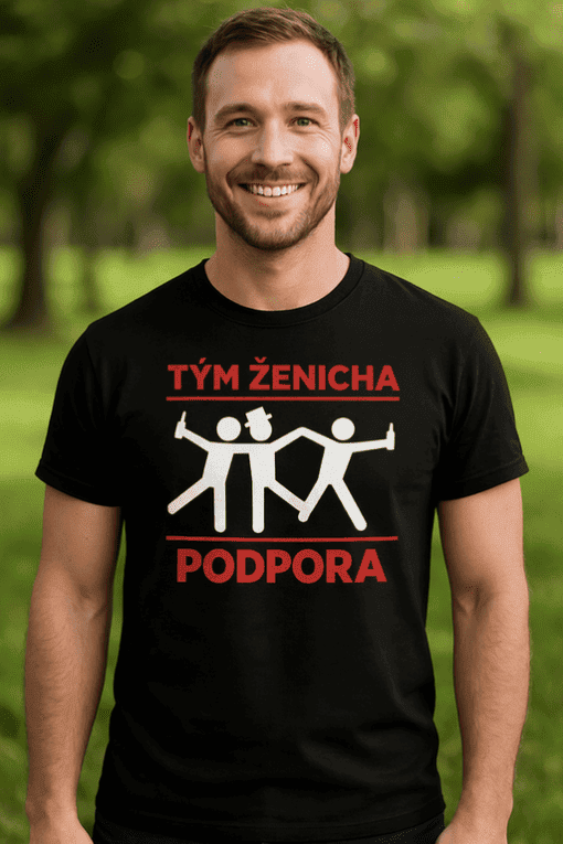 Přátelská podpora pro ženicha na svatbě.