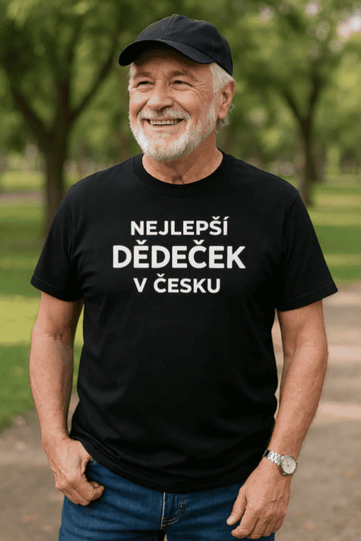 Tričko s nápisem Nejlepší dědeček v Česku pro radost a styl optima.