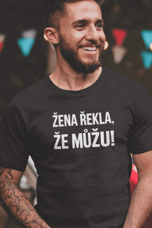 Tričko pro muže s humorným nápisem o ženách a mužích.
