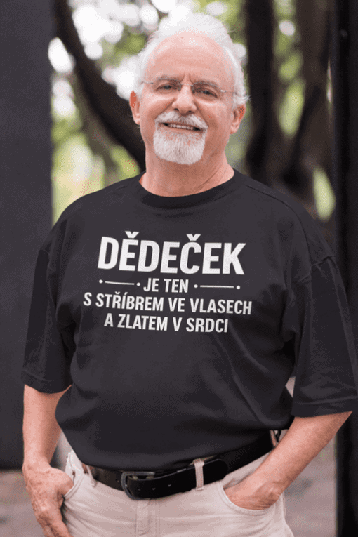 Vtipný dědeček tričko s nápisem o stříbře a zlatě, ideální dárek pro dědečka.
