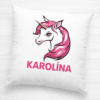 Unicorn polštář s motivem a jménem Karolína, ideální dárek pro děti a milovníky magických zvířat.