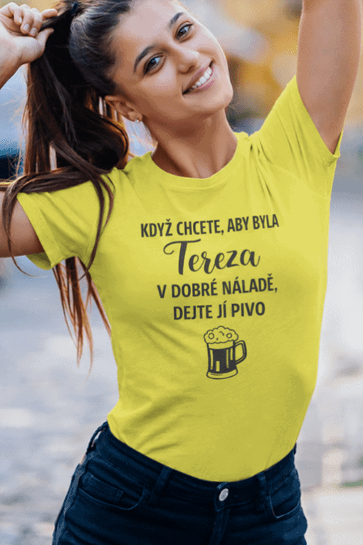 Originální tričko s potiskem, ideální dárek nebo osobní doplněk pro milovnice piva.