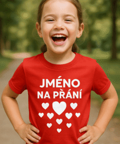 Barevné tričko s osobním přáním pro děti i dospělé.