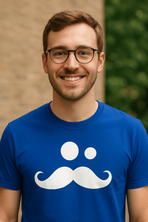 Vtipné tričko s podrážka s knírkem.