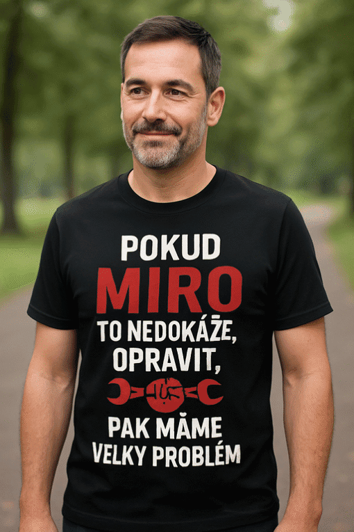 Oprava problému s klíčem a textem na tričku, idealní pro milovníky vtipných a motivačních oděvů.