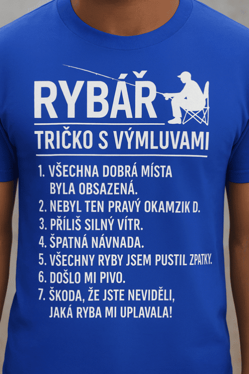 Tričko s vtipným potiskem pro rybáře. Ideální pro vaše rybářské zážitky a dny na vodě.