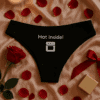 Hřejivé dámské spodní prádlo s nápisem "Hot inside" a motivem trouby, ideální pro romantické chvíle.