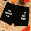 1. Pánské boxerky s vtipným potiskem The Legend a The Man, stylové a pohodlné.