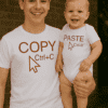 Copy Ctrl+C humorální tričko pro rodiče a děti, vtipný design.