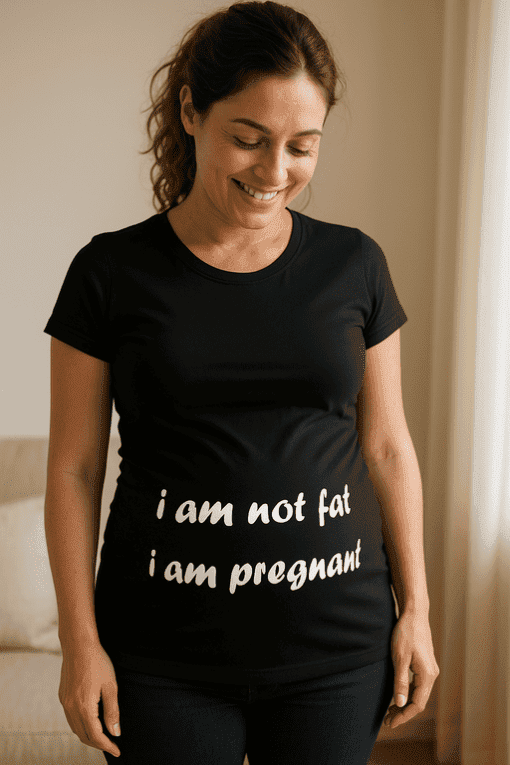 Vtipné dámské tričko i am not fat i am pregnant