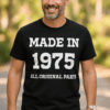 Stylové pánské tričko MADE IN 1975 s potiskem, ideální pro fanoušky vintage módy.