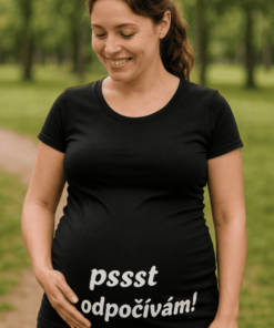 Těhotenské tričko pssst odpočívám