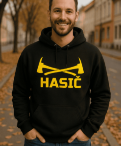 Vtipná mikina hasič sekery