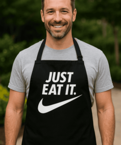 Vtipná zástěra Just eat it