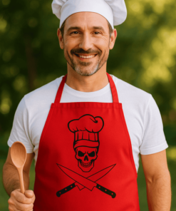 Vtipná zástěra kuchař kostlivec
