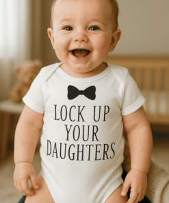 Vtipné dětské body lock up your daughters