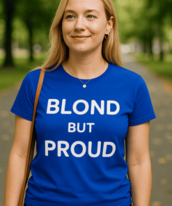 Vtipné tričko Blond but proud