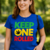 Vtipné tričko keep one rolled rasta style