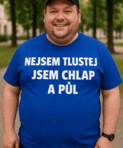 Vtipné tričko nejsem tlustej jsem chlap a půl