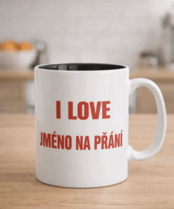 Vtipný hrnek I love s vlastním jménem