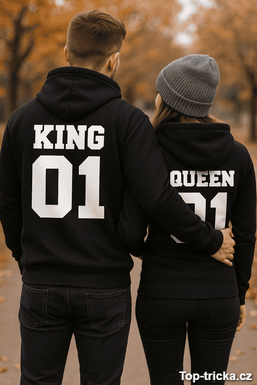 Párová mikina King Queen number 01