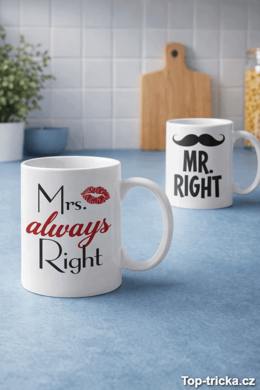 Párový hrnek Mr Mrs Right