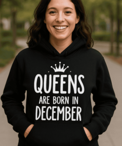 Vtipná mikina Queens are born in December
