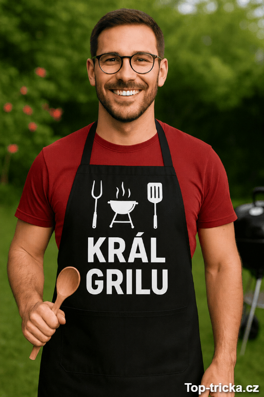 Vtipná zástěra král grilu