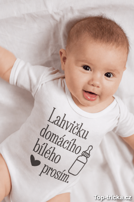 Vtipné dětské body lahvičku domácího bílého