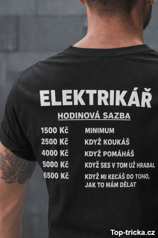 Vtipné tričko hodinová sazba s vlastním povoláním