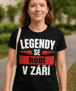 Vtipné tričko legendy se rodí v září