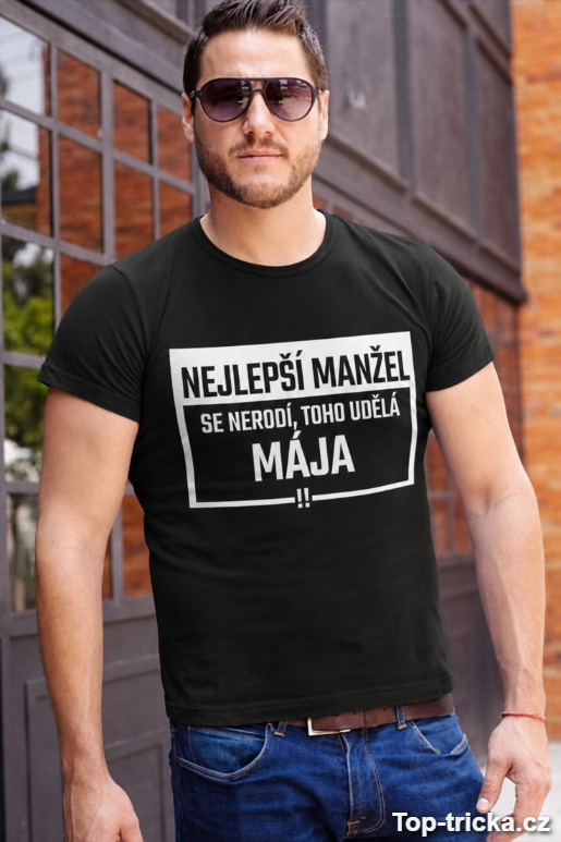 Vtipné tričko nejlepší manžel s vlastním jménem