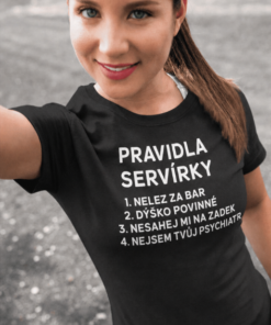 Vtipné tričko pravidla servírky