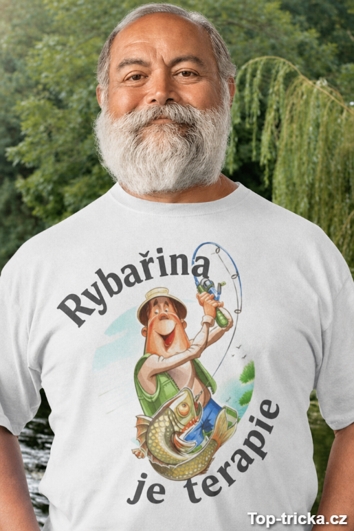 Vtipné tričko rybařina je terapie