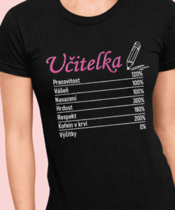 Vtipné tričko učitelka pracovitost