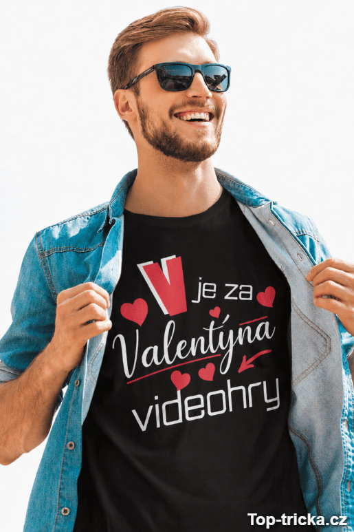 Vtipné tričko videohry a Valentýn
