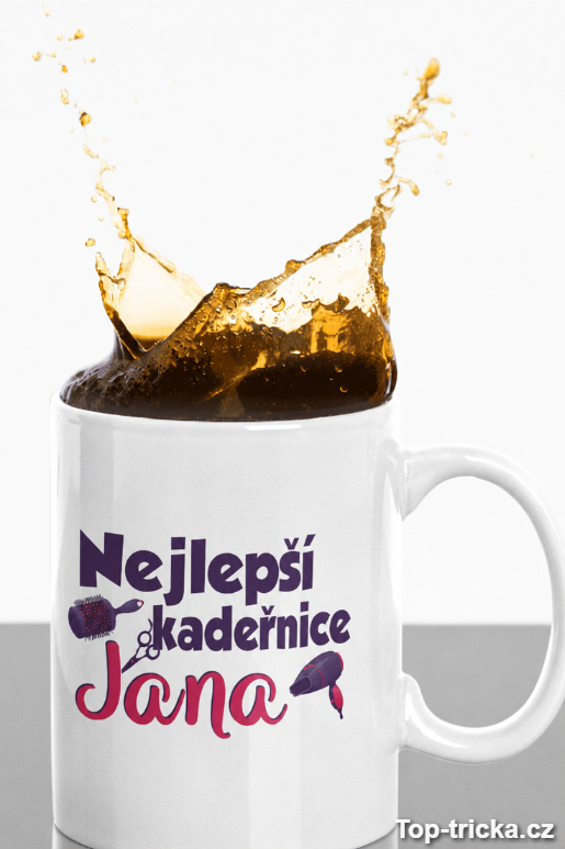 Vtipný hrnek nejlepší kadeřnice s vlastním jménem