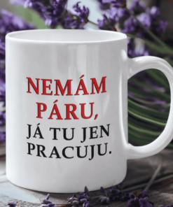 Vtipný hrnek nemám páru jen pracuju