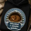 Hoodie s medvědem v jeskyni a textem Oficiálně v zimním spánku